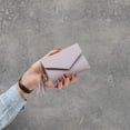 thumbnail image 3 of Cartera corta sencilla para mujer, monedero con borlas, bolso para tarjetas Púrpura Baoblaze Pequeña billetera triple para mujer, 3 of 8