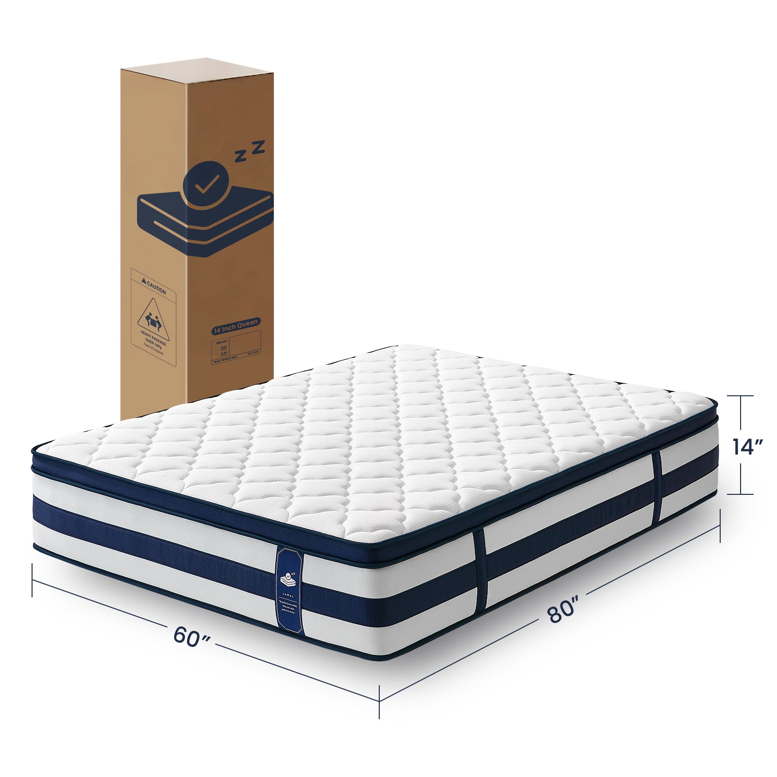 Finslp Full Size Mattress 14 Inch, Gel Memory Foam Sprung Hybrid Mattress, Cooling and Pressure Relief for Breathable Sleep, Medium Plush Feel, 120-Night Home Trial, Apex Collection
