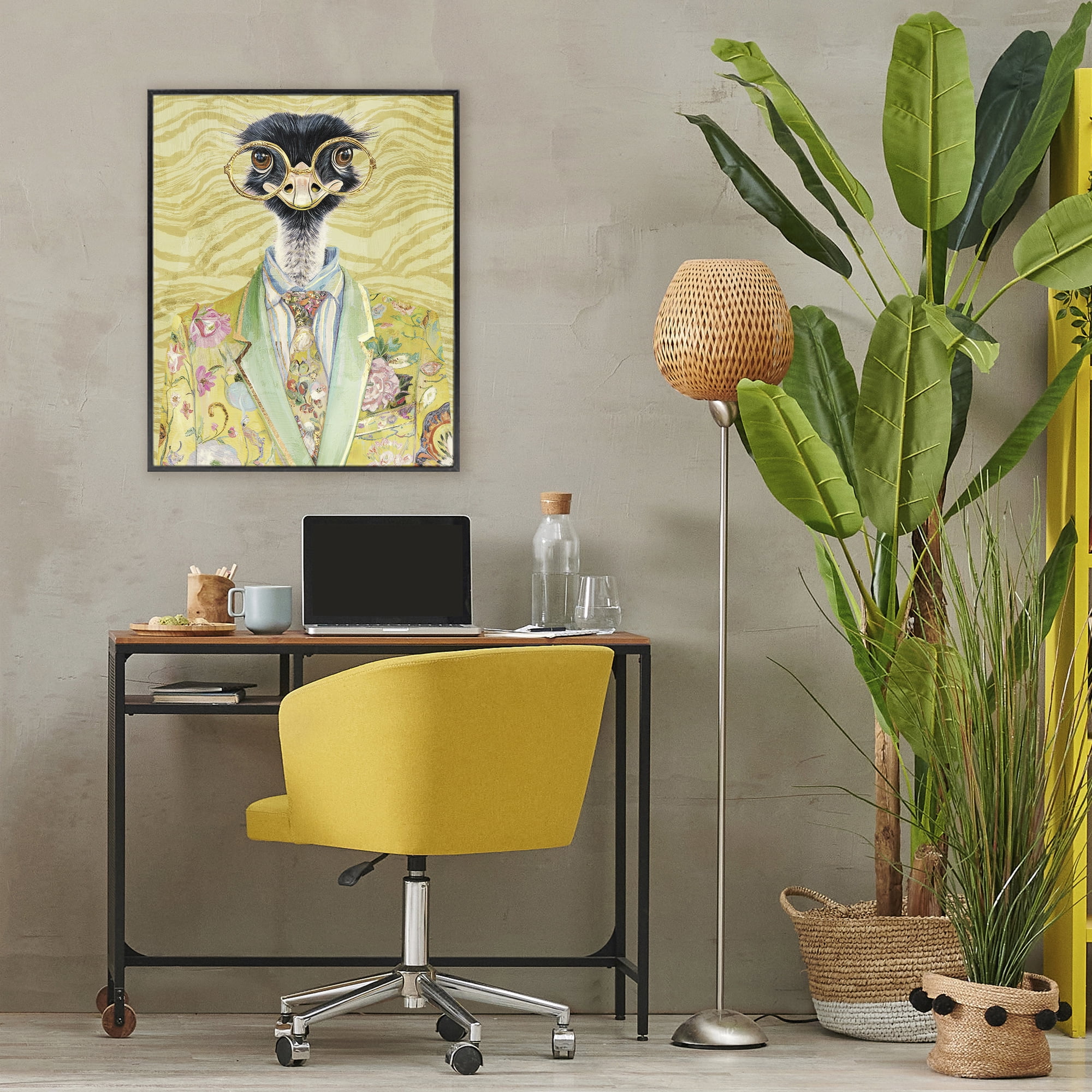 Stupell Industries Dandy Ostrich Portrait Black Framed Giclee Art, design by Svetlana Aleynikova