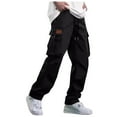 thumbnail image 2 of Mens Hiking Pants Lightweight Quick Dry Mens Corduroy Casual Pants Fashion Loose Fit Wide Leg Pants Straight Sweatpants Elastic Waist Drawstring, 2 of 8