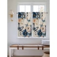 thumbnail image 2 of Vintage Blue Floral Bathroom Window Curtain, Butterflies Watercolor Flower Linen Light Filtering Coffee Kitchen Curtains, Bedroom Living Room Curtains 2 Panel 84"x54", 2 of 6