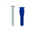 thumbnail image 6 of Hillman Multi-Material Ribbed Anchor Screws, #8-10 x 1-1/4", Plastic and Steel, 15 lbs, Blue, 6 sets, 6 of 8