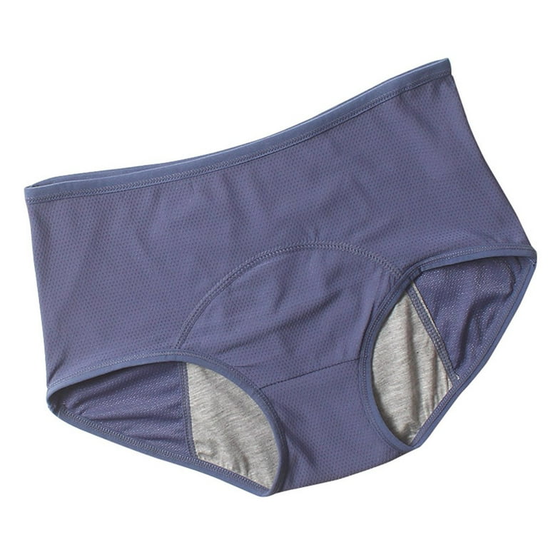 Xmarks Menstrual Period Underwear for Women Mid Waist Postpartum Ladies  Panties Briefs Girls Blue 5XL
