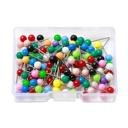 Toyvian Ball Straight Pins Sewing Pins Assorted Color Plastic 100Pcs Box