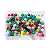 Toyvian Ball Straight Pins Sewing Pins Assorted Color Plastic 100Pcs Box
