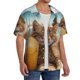 thumbnail image 2 of Balery Relaxing Cat With Orange Juice Camisa Casual de Manga Corta con Botones para Hombre, Texturizada, Estilo Cubano, para Playa, Verano-Small, 2 of 5