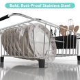 thumbnail image 3 of DPZM Expandable 304 Stainless Steel Dish Drying Rack,Dish Rack,L16.1-22.8''xW11.8''xH5.1'' Drying Rack Kitchen,Kitchen Sink Organizer,Over The Sink Dish Drying Rack with 1Pcs Black Chop, 3 of 6