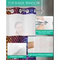 thumbnail image 4 of No Hook Shower Curtain with Snap in Liner, Honeycomb Gold Blue Purple Gradient Geometric Hotel Shower Curtains for Bathroom, Washable Shower Curtain Liner Set with Mesh Top Window, 72"x72", 4 of 6