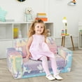 thumbnail image 2 of Honeyjoy 2-in-1 Flip Out Kid’s Sofa Chair Convertible Toddler Couch to Lounger, 2 of 8
