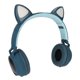 thumbnail image 2 of Gaming headset with cat ears, LED light, blue and green., 2 of 5