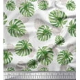 thumbnail image 1 of Soimoi White Velvet Fabric Monstera Leaves Printed Craft Fabric by the Yard 58 Inch Wide, 1 of 3