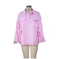 thumbnail image 6 of FRSASU Womens Cotton Linen Shirt Fall Casual Long Sleeve Solid Color Shirts Loose Work Tops Pink S(S), 6 of 9