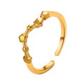 thumbnail image 1 of Anillo de estudiante con acabado galvanizado, diseño de apertura ajustable, símbolo de estrella, anillo a juego para pareja, joyería de aleación, regalo, 1 of 8