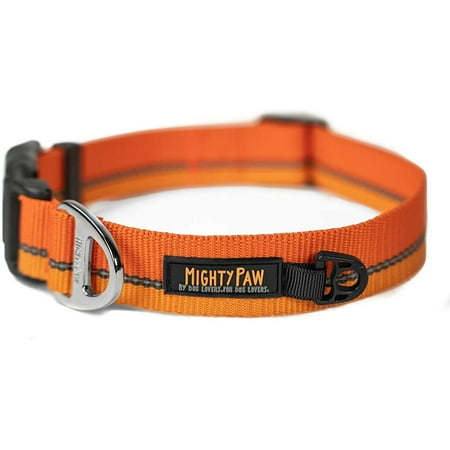 UPC: 0850007686642 | Mighty Paw Reflective Dog Collar | Premium High Visibility Collar with Reflective Stitching. Weatherproof Heavy Duty Hardware Stylish Colors and Design. Perfect for Small and Large Pets