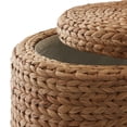 thumbnail image 6 of Casafield 17" Round Storage Ottoman with Lid - Cinnamon, Handwoven Footstool for Living Room, Bedroom, Bathroom, Home Office, 6 of 7