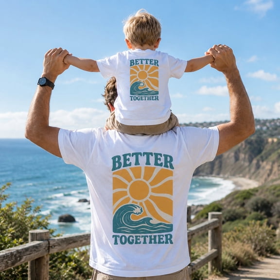 Better Together Dad And Son Matching Shirts, Father's Day Gift, Family Beach Vacation Outfit, Daddy And Me Tee