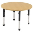 thumbnail image 5 of ECR4Kids Thermo-fused 36" Round School Activity Table, Chunky Legs, Adjustable Height 15-24 inch (Maple/Black), 5 of 5