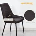 thumbnail image 4 of HOMCOM Dining Chairs Set of 2, PU Leather Kitchen Chairs with Metal Legs, 4 of 10