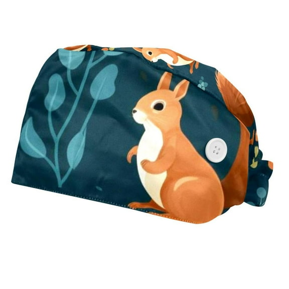 2 Pieces Adjustable Working Cap with Sweatband Suitable,Squirrel