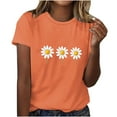 thumbnail image 2 of Summer Savings 2025!Women Short Sleeve Tops for Work Womens T Shirts Cotton Floral Shirts for Women Cotton Round Neck Blouses for Women, 2 of 4