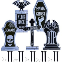 3D Metal Tombstone (5 Designs)- (16.75 Tall w Stakes)-Durable, Weatherproof, UV Printed-Upgrade Your Cemetery Graveyard Lawn Decor-No More Flimsy Foam Headstones