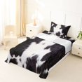 thumbnail image 3 of Manfei Farm Cow Spot Twin Sheets 3pcs,Minimalist Animal Pattern Bedding,Black White,1 Flat Sheet,1 Fitted Sheet and 1 Pillowcase, 3 of 6