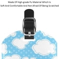 thumbnail image 4 of Square 2Pack PU Leather Cartoon White Cloud Cruise Luggage Tag with Privacy Cover and Name ID Tag for Travel Handbags Backpacks Luggage Tags, 4 of 6