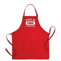 ThisWear 60th Birthday Made In 1966 All Original Parts Two Pocket Apron Red WAPN-0311