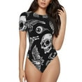 thumbnail image 1 of Fotbe Skull bird bat spider Body de Mujer con Cuello Redondo y Mangas Cortas, Sin Mangas Ajustado, Suave, Cómodo y Básico-Medium, 1 of 7