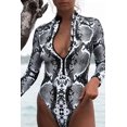 thumbnail image 3 of Femmes Zip avant Imprimé Demi-Manche/manche Longue une Pièce Maillots de Bain S-XXL, 3 of 6