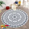 thumbnail image 2 of Haperlare Round Rug Washable Non Slip Rug Soft Cute Round Nursery Rug Soft Fluffy Bathroom Rug for Bedroom Dorm Kids Room Nursery, 4' x 4' Round Black, 2 of 7