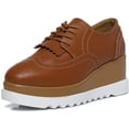 thumbnail image 4 of Women's Fashion Tassels Square-Toe Lace-up Platform Wedge Oxford Shoes, 4 of 7