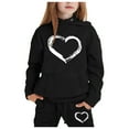 thumbnail image 2 of Girls Outfit Sets Toddler Boy Girl Long Sleeve Cute Print Warm Hoodie Sweatpant Kids Outfits Sweat Suit,1-9Y, 2 of 3