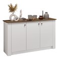 thumbnail image 2 of Madesa Entryway Storage Cabinet with 3 Doors – Wooden Cabinet Unit for Hallway, Living Room, or Foyer Ideal for Organizing Decor, Keys, and Everyday Essentials – White, 2 of 6