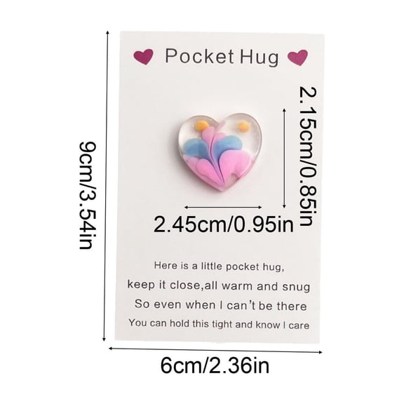 HBYJLZYG Mini Heart Card Gift, Small Portable Note Card with Message for Pocket or Wallet, Thoughtful Just Because Gift Idea for Her, Him, Best Friend, Includes Blank Card to Write On