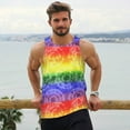 thumbnail image 6 of KLL Colorful Tie Dye Print Men's Muscle Gym Workout Stringer Tank Tops Bodybuilding Fitness T-Shirts Tank Tops Men-Small, 6 of 7