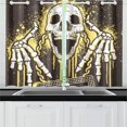 thumbnail image 2 of CADecor Gothic Punk Skull Window Treatment Panel Curtains Window Curtain Kitchen Curtain,Two Piece 26x39 Inches, 2 of 4