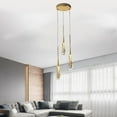 thumbnail image 6 of YWMJZEU Crystal Pendant Adjustable Hanging Lamp Lighting for Restaurant Hotel Entryway 3 Head, 6 of 7