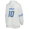 thumbnail image 3 of Women's Justin Herbert White/Powder Blue Los Angeles Chargers Plus Size Name & Number Pullover Hoodie, 3 of 3