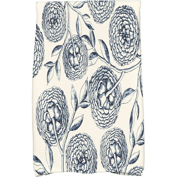 Simply Daisy 18" x 30" Antique Flowers Floral Print Kitchen Towel