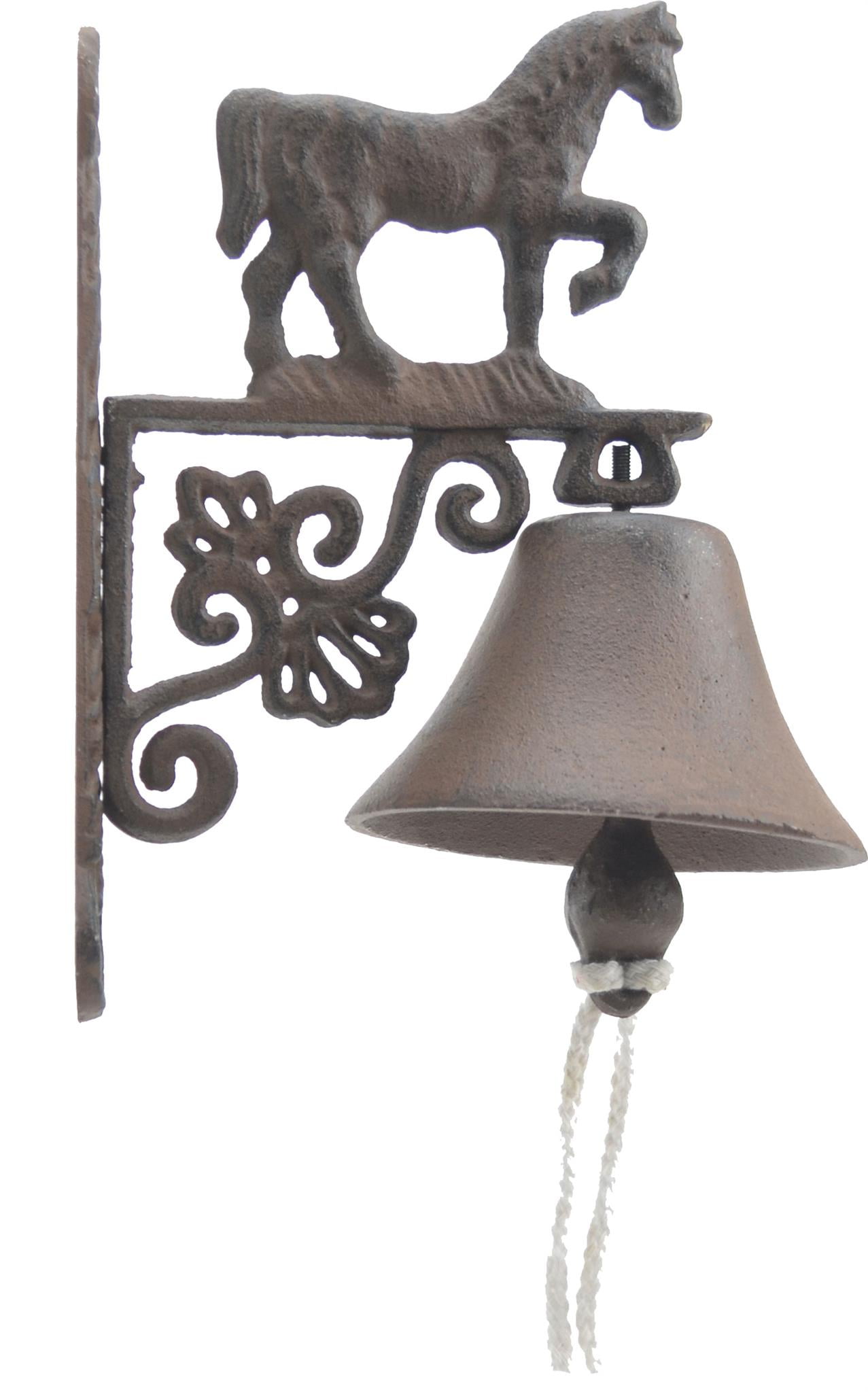 Cast Iron Dinner Bell - Walking Horse - Distressed Brown