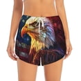 thumbnail image 2 of Pofeuu Geometric American Bald Eagle Print Women's Athletic Shorts Running Workout Shorts Tummy Control Quick Dry Gym Shorts with Pockets Double layer sports shorts-Large, 2 of 7