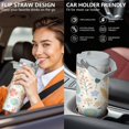 thumbnail image 5 of 30 Oz Tumbler Marble Geometric Flowers Tumbler with Lid and Straw, Birthday Gift Cup for Friend Women Men Coffee Travel Mug Thanksgiving Day Halloween Christmas Gift Water Bottle, 5 of 7