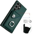 thumbnail image 4 of TECH CIRCLE For Galaxy S23 Plus Wallet Case with Card Holder,360°Rotation Finger Ring Holder Kickstand Protective RFID Blocking PU Leather Flip Cover for Samsung Galaxy S23 Plus 2023,Green, 4 of 7