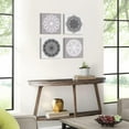 thumbnail image 3 of Mandala Wall Art Boho Lotus Flower Canvas Zen Decor 4 Piece Set, Grey Moroccan Prints Picture Spa Bathroom Decoration 12x12" Abstract Black and White Floral Painting Artwork for Living Room Bedroom, 3 of 6