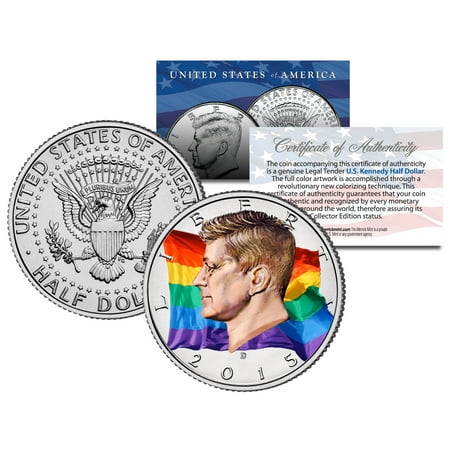 - RAINBOW FLAG Colorized 2015 JFK Half Dollar US Coin GAY PRIDE Lesbian LGBT Love