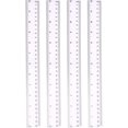 thumbnail image 1 of GHSDFBB 4PCS 30cm Clear Plastic Ruler 12Inch Transparent Ruler Shatterproof Straight Ruler Kitchen Ruler Measuring Ruler Tool Heat Resistant Ruler Inches and Cm for Kids Student School Office Su, 1 of 7