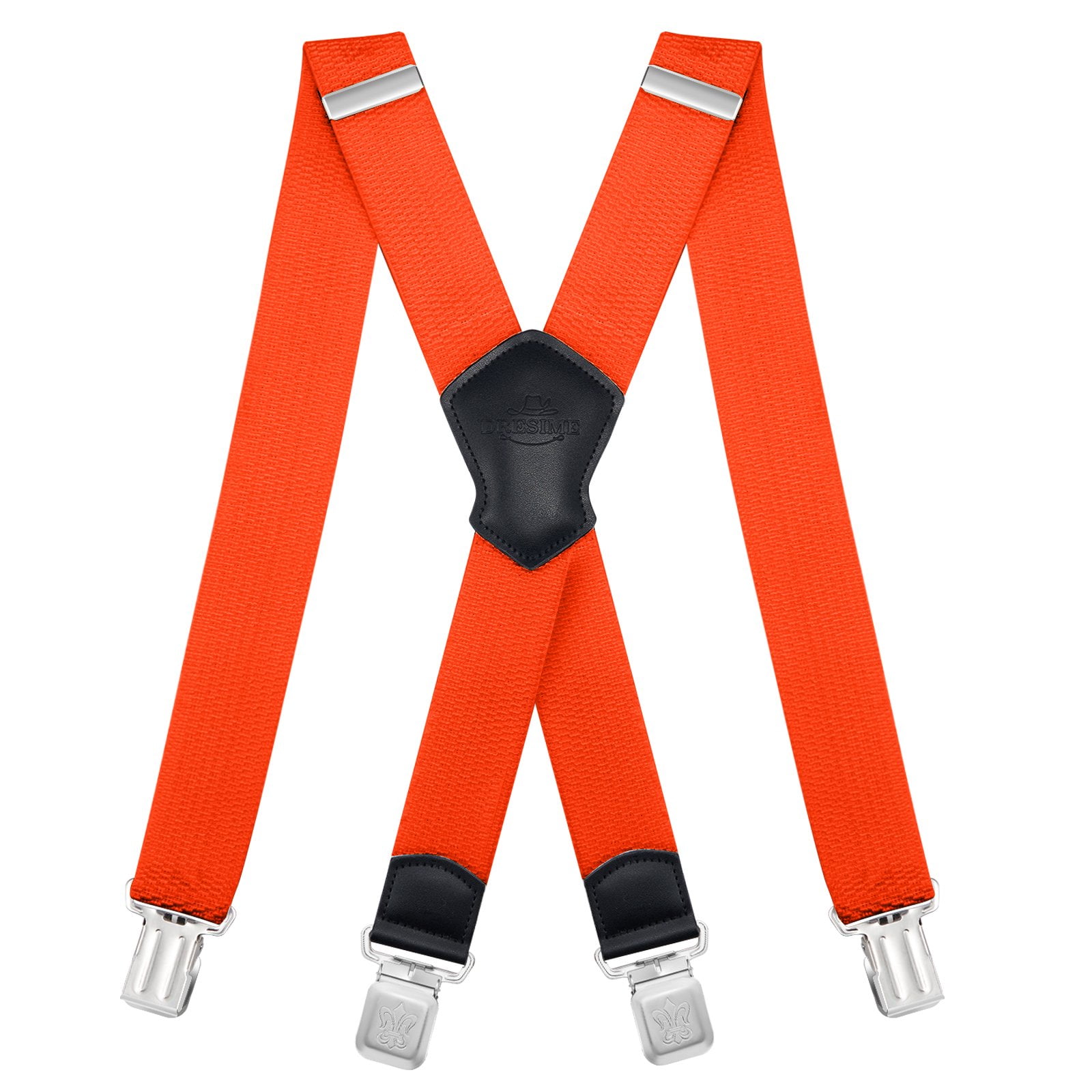 Men's Heavy Duty X-Shape Braces (Suspenders) - 50mm Wide, Strong Clips, Elastic