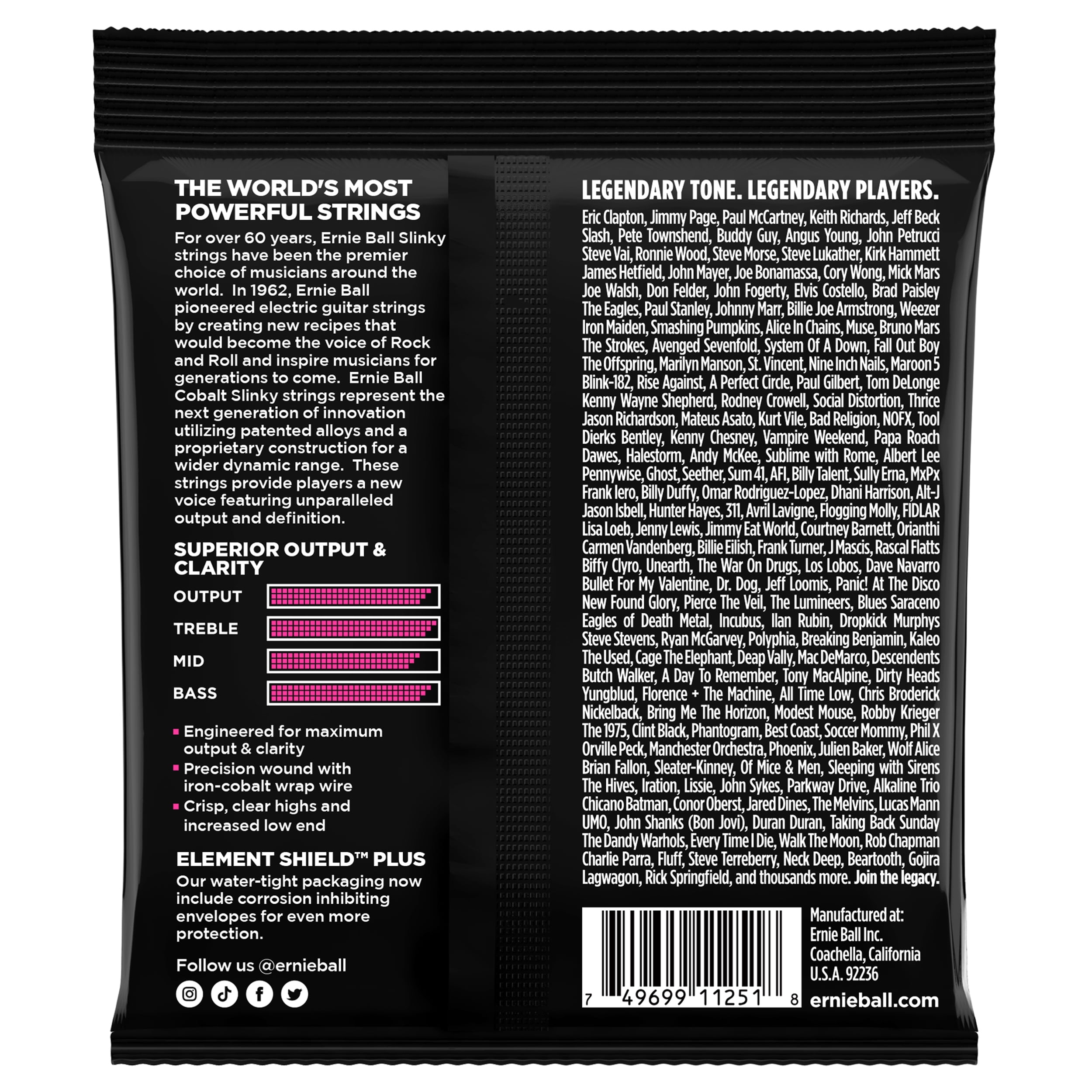 Ernie Ball Super Slinky Cobalt Electric Guitar Strings, 9-42 Gauge, 3 Pack
