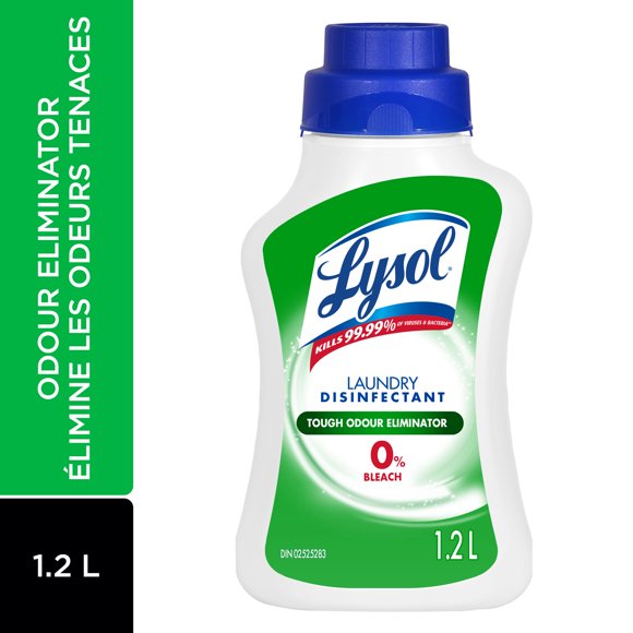 Lysol Laundry Disinfectant, Odour Eliminator, 0% Bleach, Eliminates germs that detergents may leave behind, 1.2 L